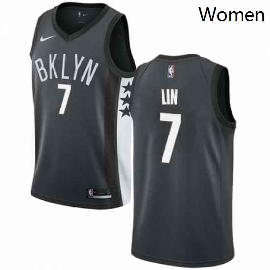Womens Nike Brooklyn Nets 7 Jeremy Lin Swingman Gray NBA Jersey Statement Edition
